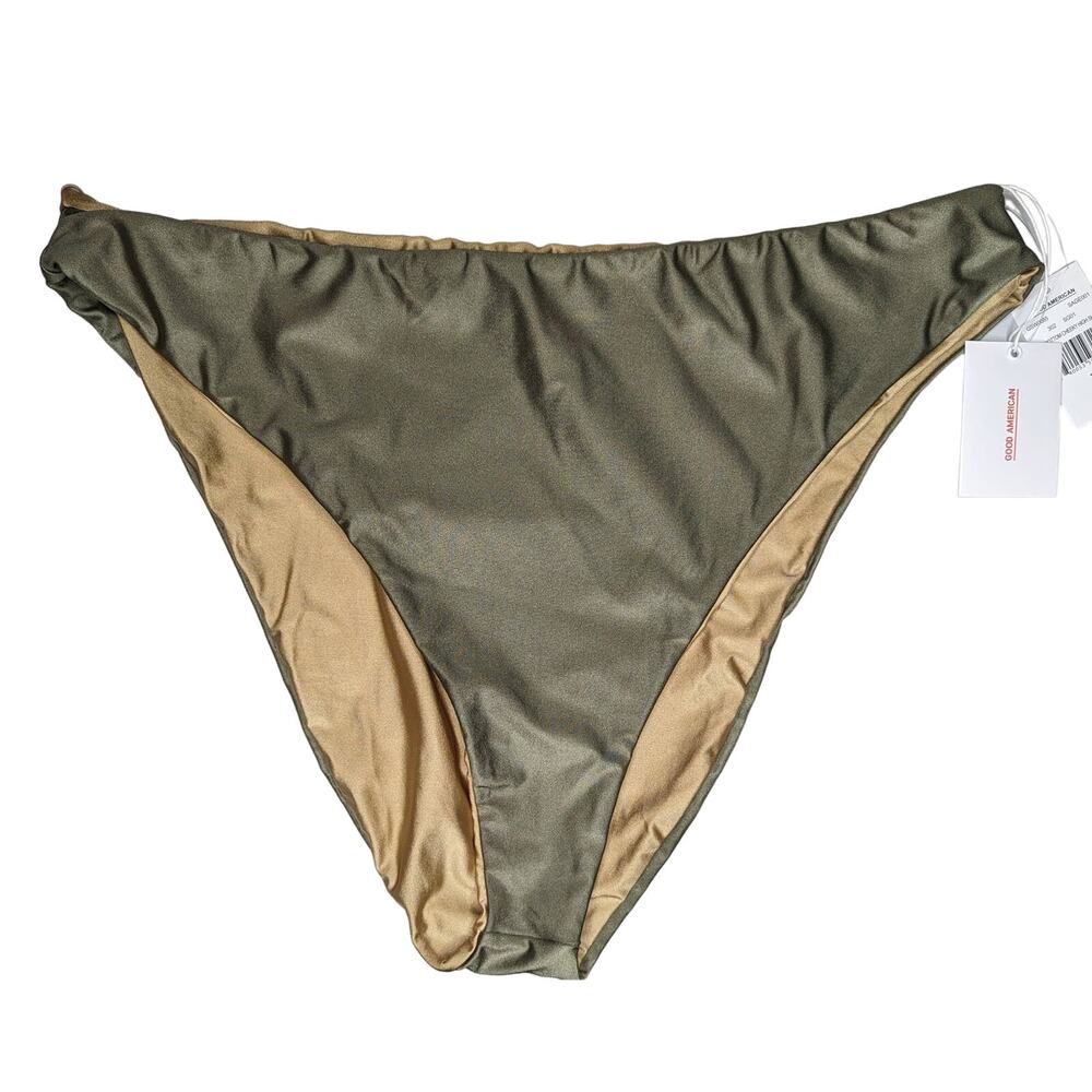 Good American Bikini Bottoms Reversible Sage Green Size GA 7 - 4xl - Picture 6 of 11